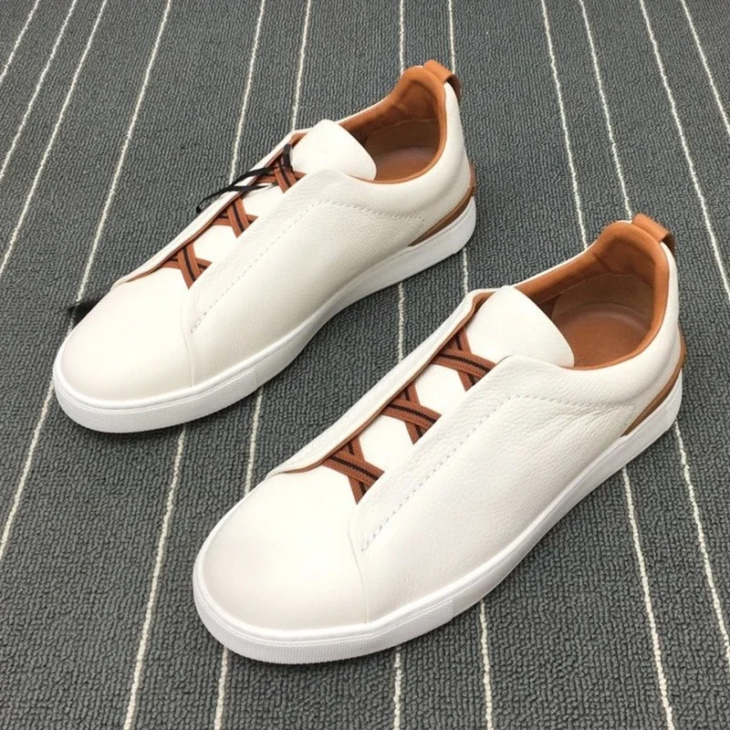 Chaussures à lacets en cuir véritable de haute qualité, style vintage, printemps-automne 2026, pour homme, couleur unie, bout rond, coupe basse, semelle plate. 1