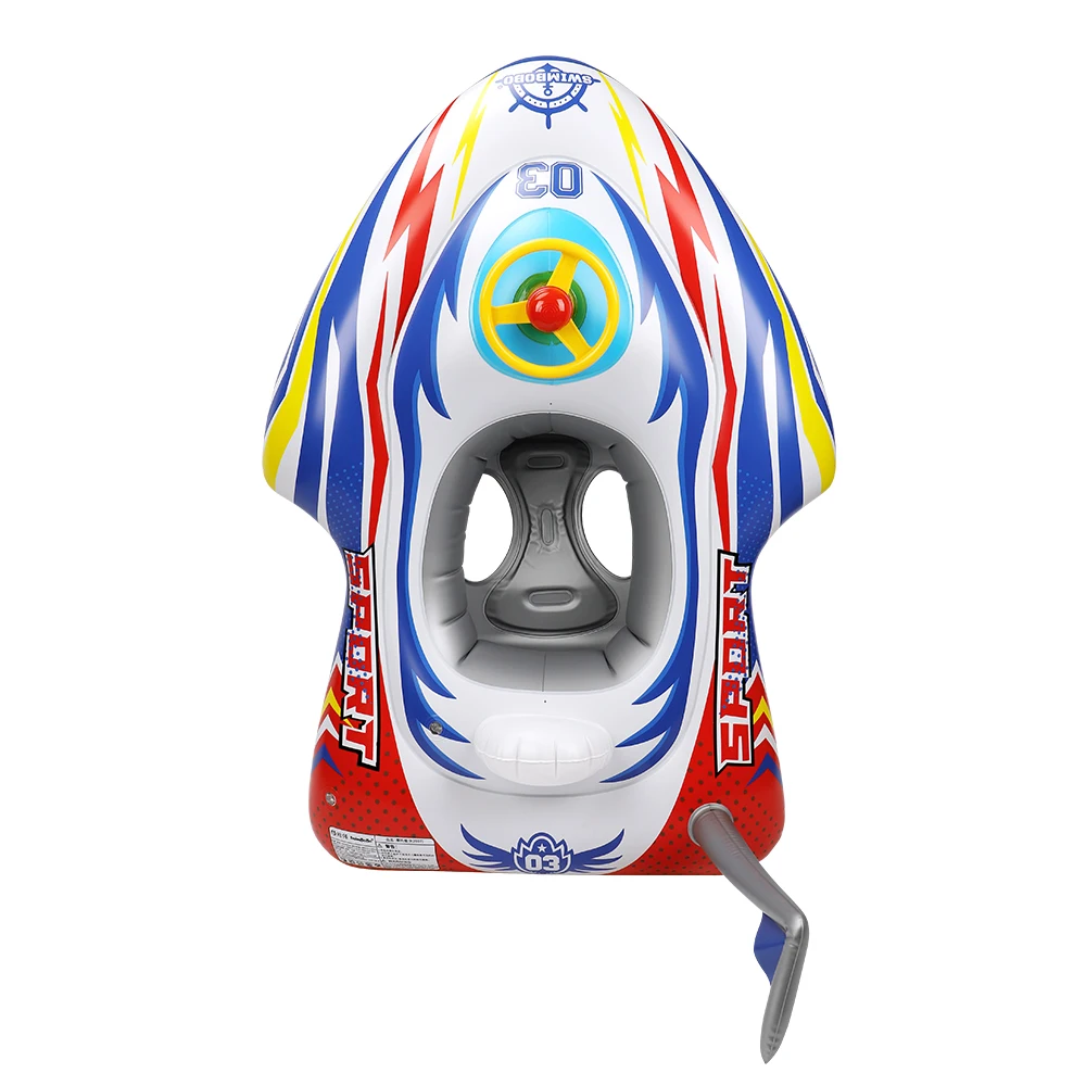 Kids Swimming Ring Kids Inflatable PVC Swim Circle Cartoon Motrorcycle Seat Boat Floating Pool Accessories For Toddler Toys 4