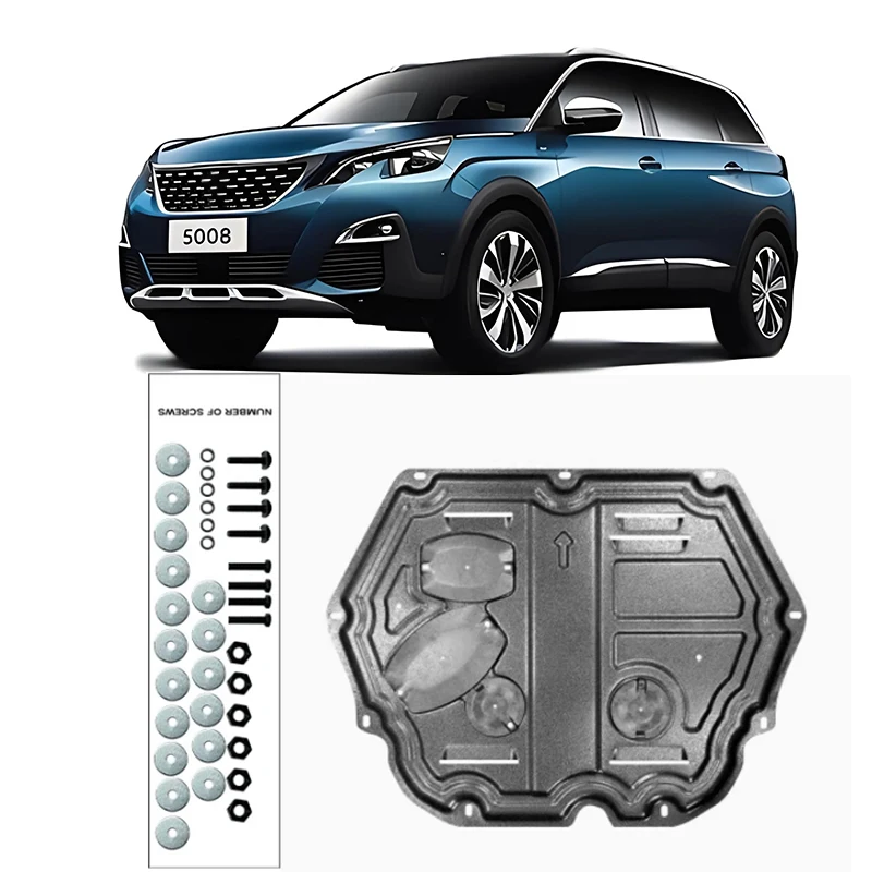 

Для Peugeot 5008 2017-2023 2020 Щит двигателя брызговик щит от грязи крыло крышка черного автомобильного брызговика брызговик фартук брызговик