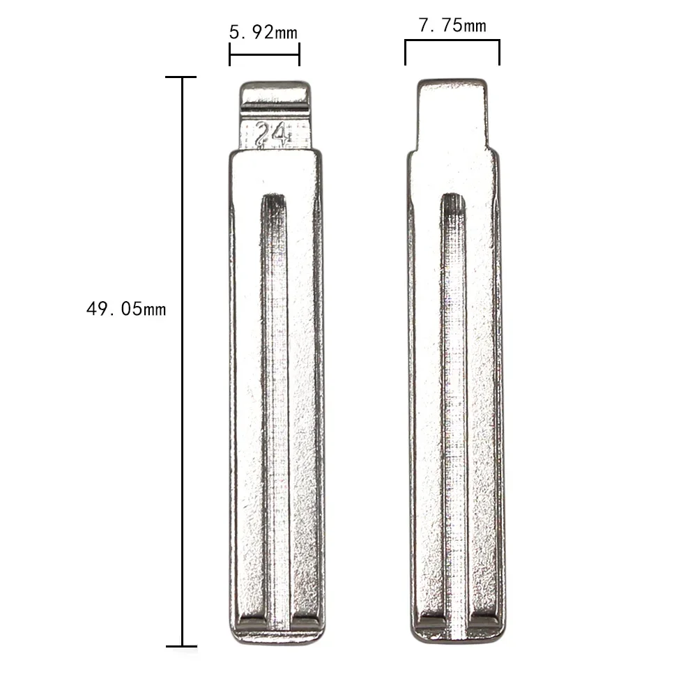 NO.24 Metal KIA7 Uncut Flip Key Blade Blank for For Hyundai Elantra Equus Genesis I30 I45 IX35 Sonata Tucson KIA RIO 10pcs/lot car key