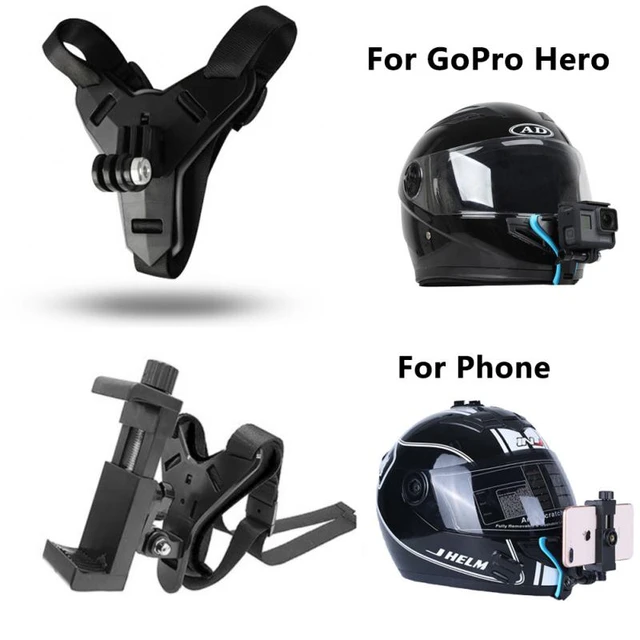Support Gopro Fixation Caméra Support Casque Moto Support pour Casque de  Moto Compatible Avec Go Pro