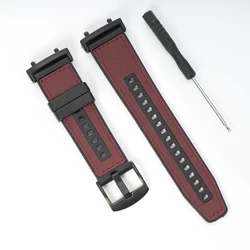 Elegant Leather Silicone Strap: Stylish Bracelet Band Loop - Amazfit T Rex 2Ultra (Wine Red)
