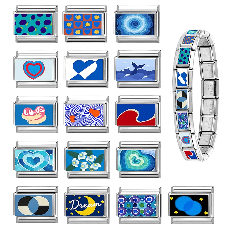 Italian Stainless Steel Link Charm Women Mens Bracelet
