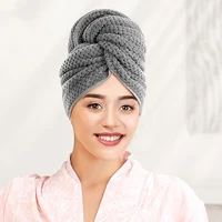 Women's Large Microfiber Hair Towel Dry Hair Towel with Elastic Band Quick Drying Towel Long Thick Curly Hair Super Soft Towel 4