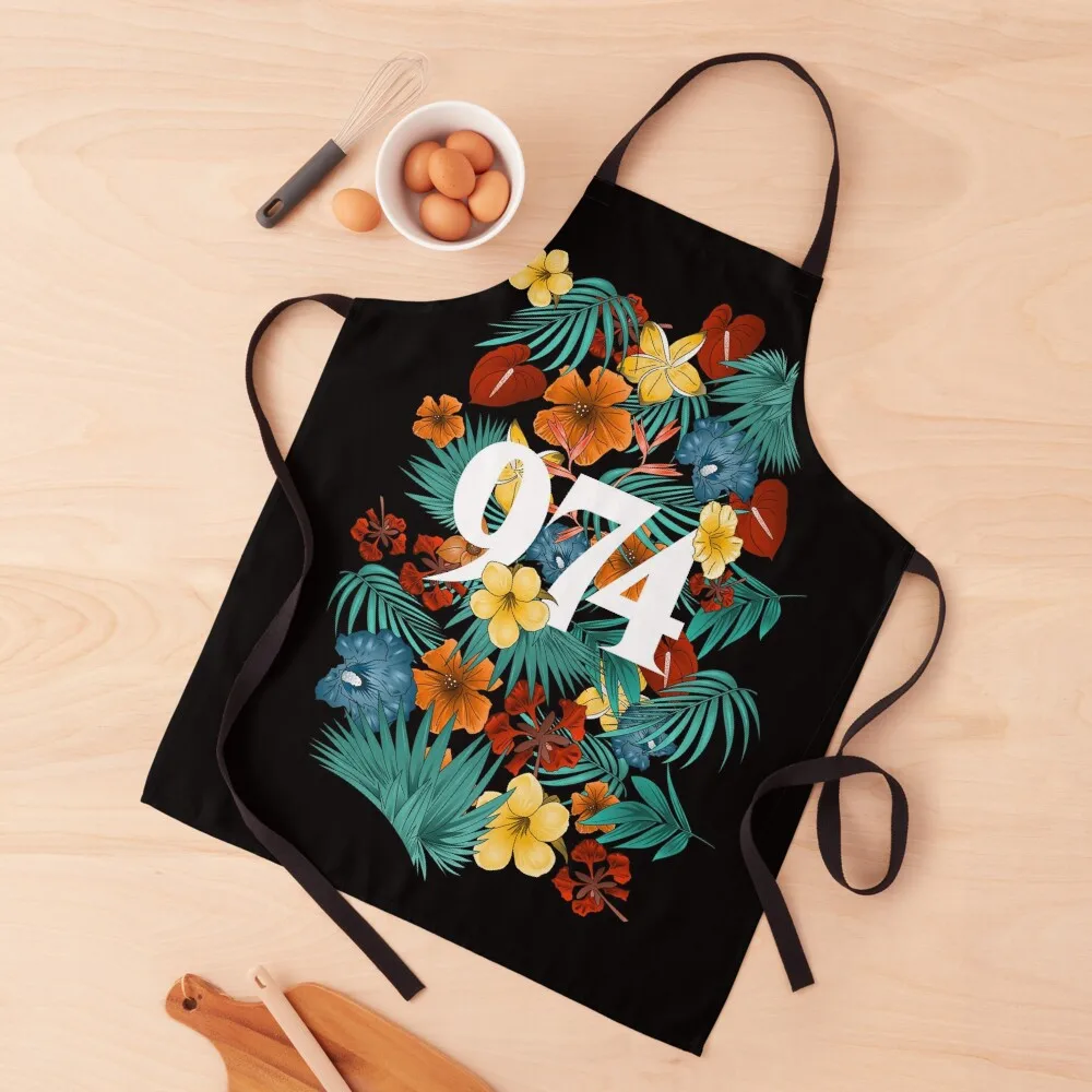 

974 - Flowers Apron Household Items Useful Chef Accessory Barista Apron Household Items Kitchen