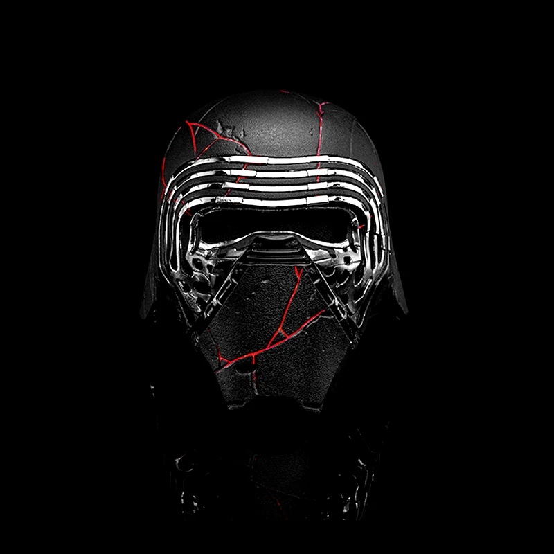 Banco India Queja TROS Star Wars Battle Damaged Edition Kylo Ren EP9 casco con máscara de luz  roja ABS como rojo transparente Material de resina Cosplay| | - AliExpress