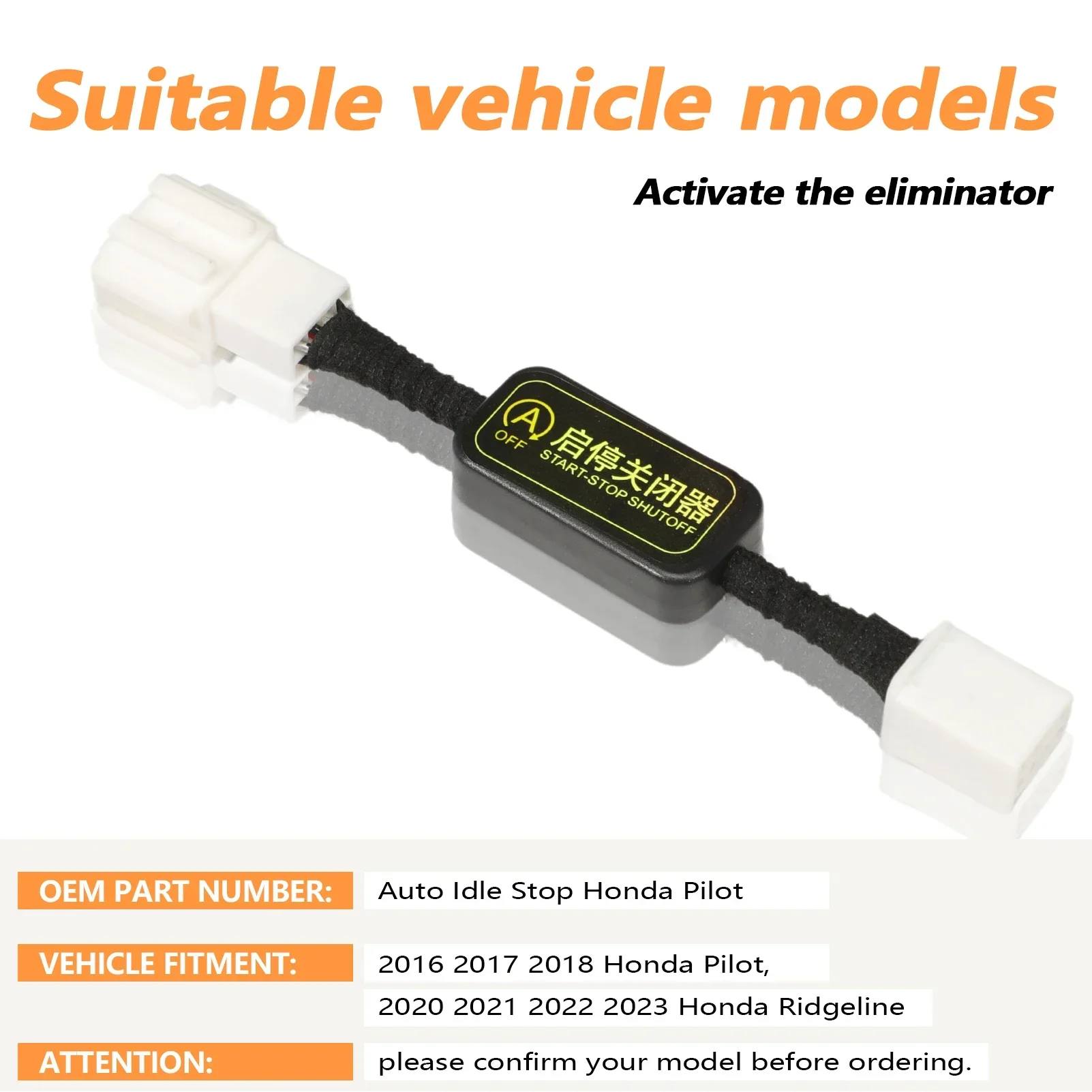 Auto Idle Stop/Start Eliminator for 20-23 Honda Ridgeline Auto Idle Stop System Disable ISG Error Free Engine Start-Stop Bypass