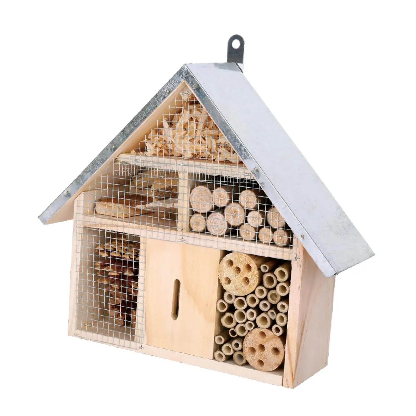 Wooden Bee House Breeding Natural Butterfly Hotel for Outdoor Fence