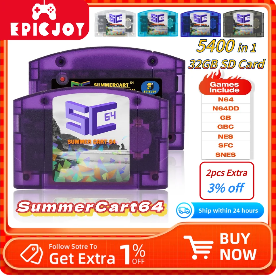 ニンテンドー64 ソフト SummerCart64 Everdrive EPICJOY SummerCart 64 Open Source N64 Game Card For Nintendo