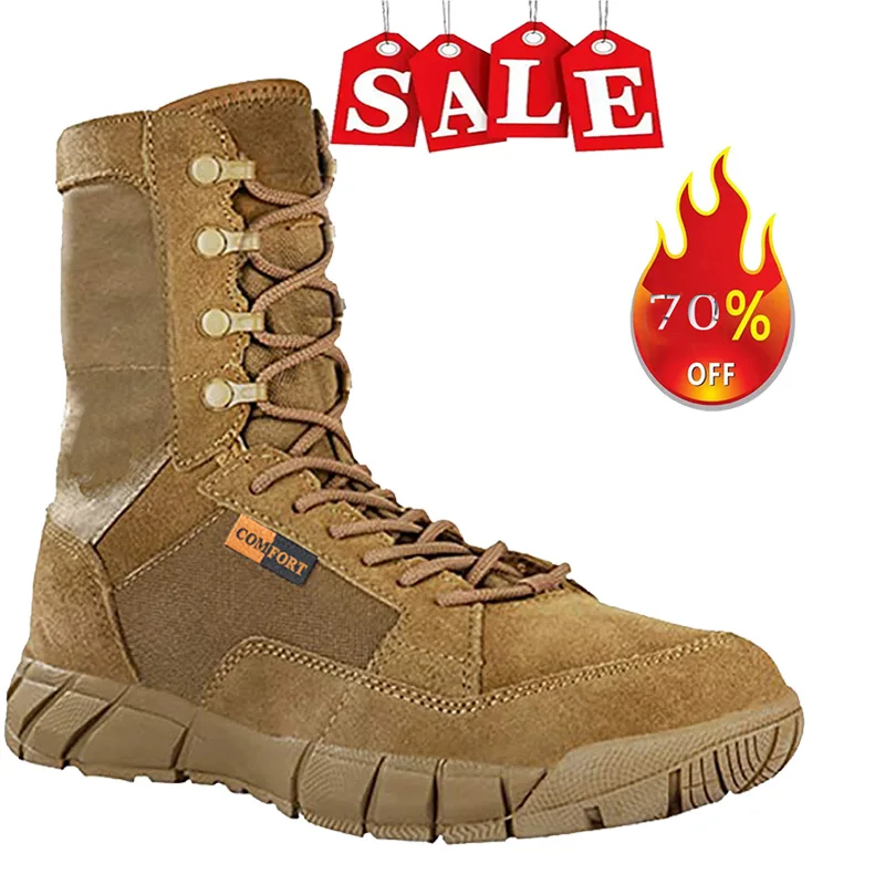 Stivali Da Combattimento Tattici Militari Da Uomo Outdoor Escursionismo Desert Army Boots Stivaletti Maschili Traspiranti Leggeri Scarpe Da Giungla