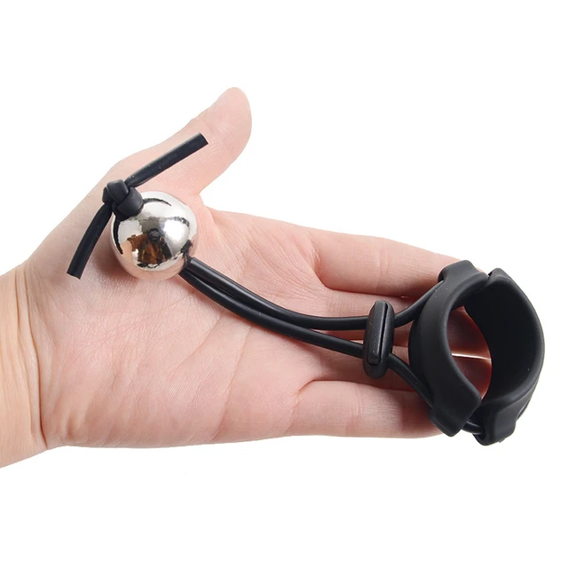 Men Support Penis Cock Balls Ring Enhancement Strap Cage Accessories Lock  Device