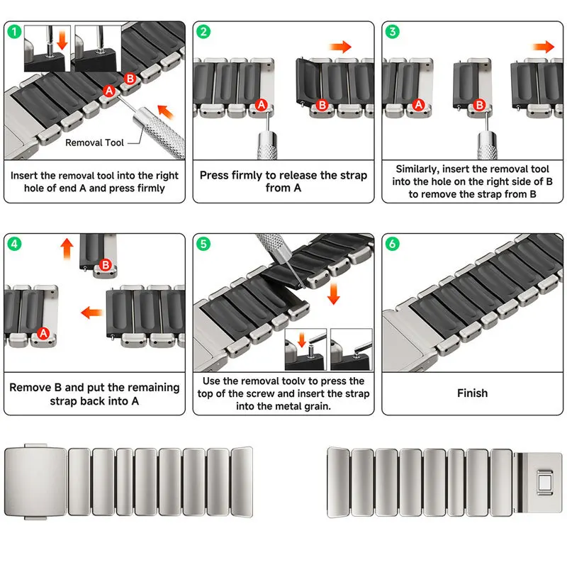 Luxury 22mm Alloy Metal Bracelet Strap