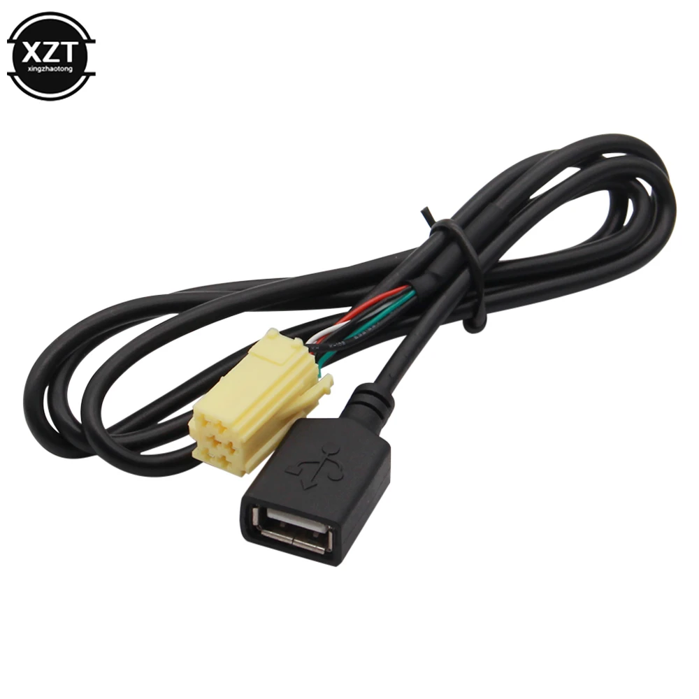 1MCarMINIISO6PinConnectorPlugToUSBAdapterAudioCableForAlfa
