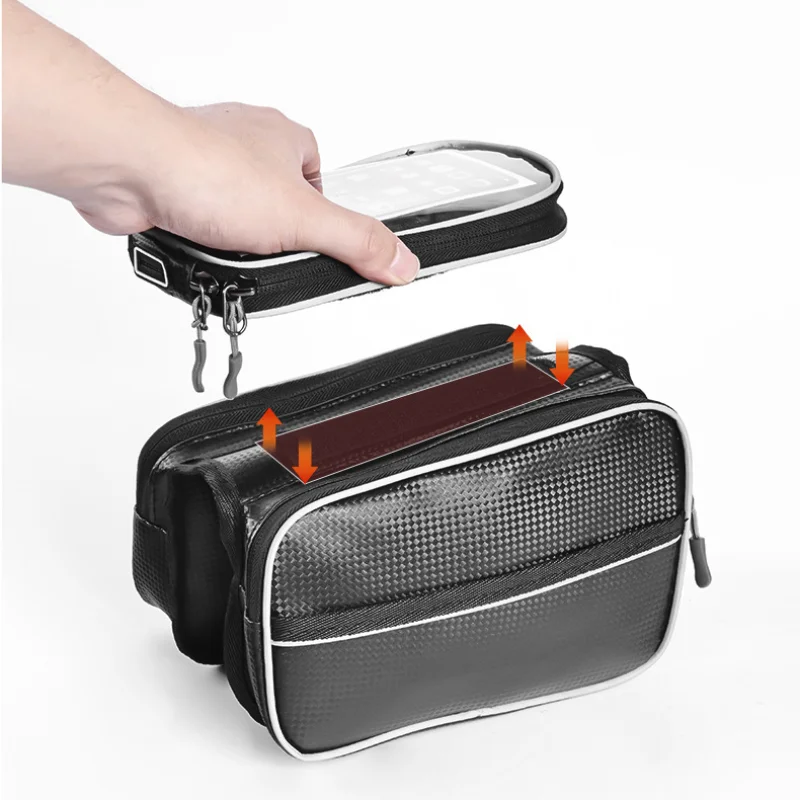 Bicycle Bags Front Beam Large Capacity Waterproof Bag Mobile Phone Touch Screen Mountain Bike Saddle Cycling Accessories