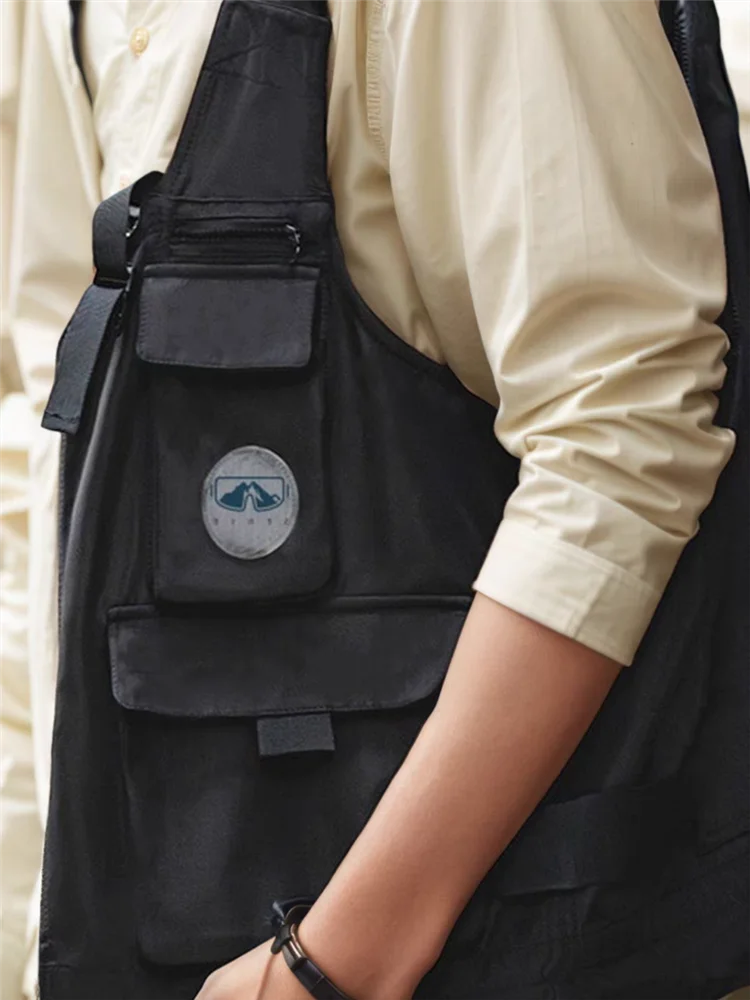 Loose Fashionable Pocket Vest Fishing Jacket Men's Outdoor Fapanese Workwear Functional American Vest Suspender Summer fisherman vest