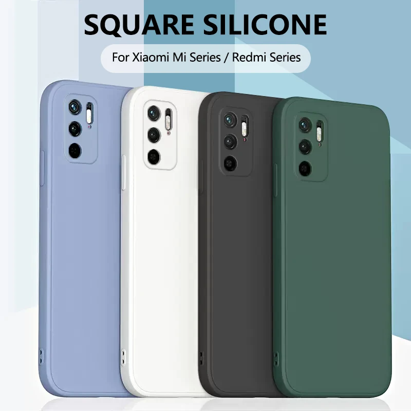 Premium Luxury Square Silicone Soft Phone Case - Sleek, Durable, and Stylish Protection