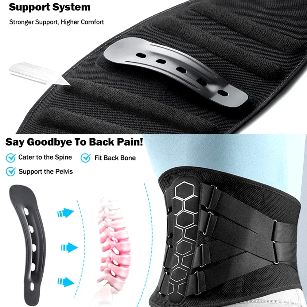 남성 및 여성을 위한 등받이 지지대 1개 ? 인체공학적 패드가 있는 요추 지지 벨트, 운동, 무거운 물건 들어 올리기, 좌골신경통을 위한 통기성 3D 니트 소재