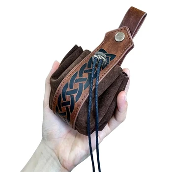 Marsupio vintage marsupio da cintura in pelle pu da uomo punk vichingo portamonete medievale portamonete portatile vintage medievale stile vichingo