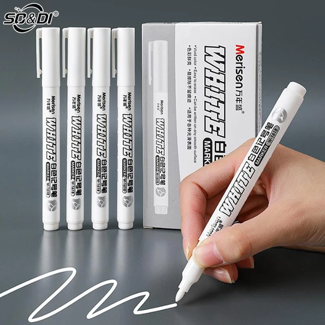 Stylo marqueur blanc pour peinture à l'alcool, 1 pièce, peinture à l'huile,  étanche, pour pneus, Graffiti, stylo à Gel Permanent pour tissu, bois, cuir  - AliExpress