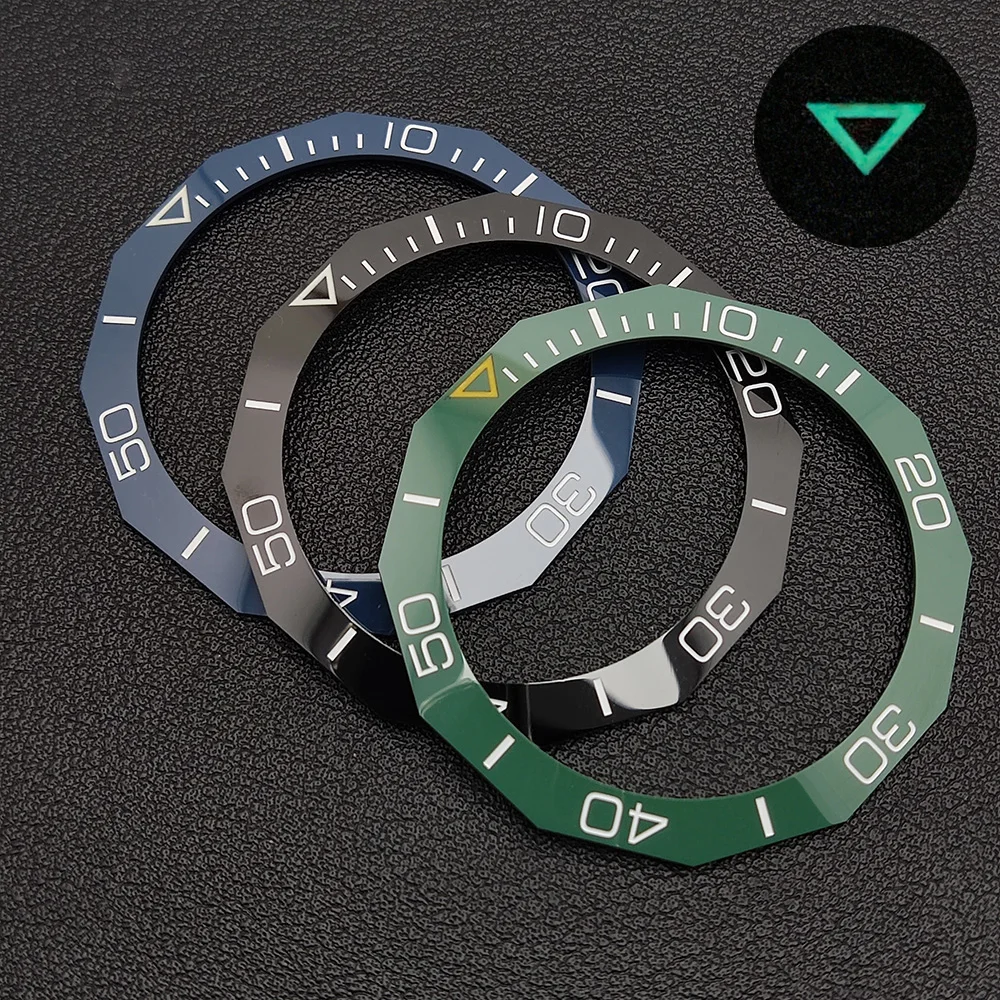 42.3*33.3Mm Inclinato Luminoso Inserto Lunetta In Ceramica Di Ricambio Fit Tag Heuer Aquaracer Orologio Automatico Way201