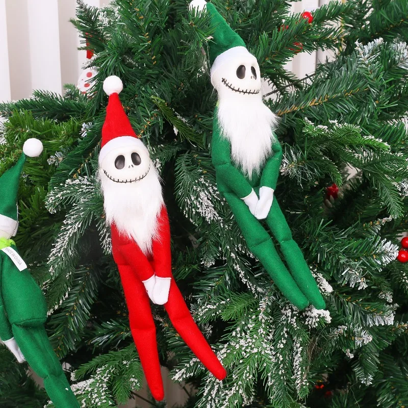 34cm Christmas Elf Dolls Kids Toys Xmas Tree Pendants Poseable Elf Shelf With Dangling Legs New Year Party Decoration Supplies