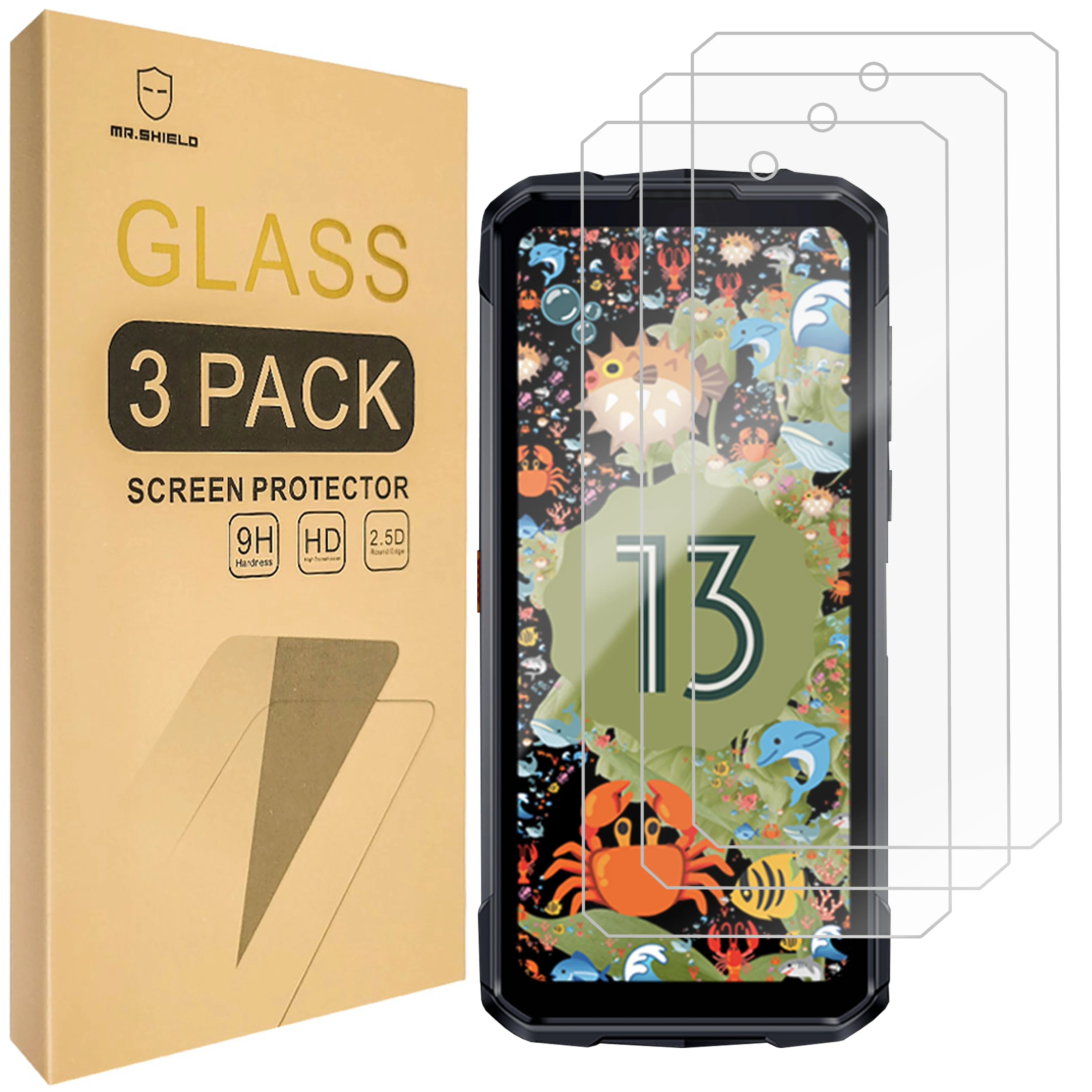 

Mr.Shield [3-Pack] Screen Protector For HOTWAV Cyber X Pro/HOTWAV Cyber X [Tempered Glass] [Japan Glass with 9H Hardness]