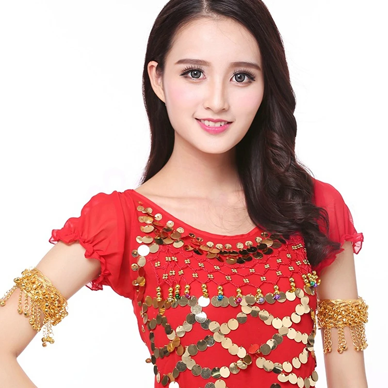 Bracelet Fashion Belly Dance Gold Ethnic Dance Metal Bell Arm Chain Clothing Bell Arms Ring Indian Performance Accessories
