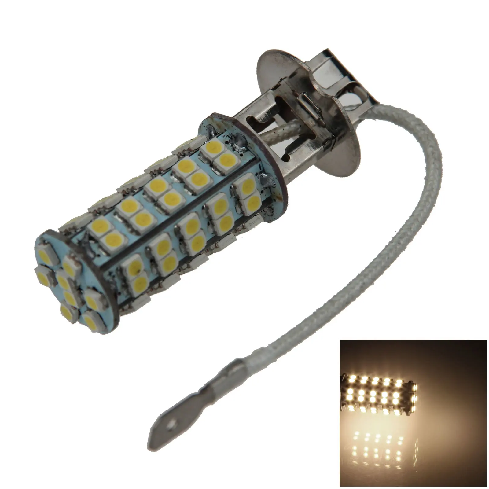 

1X тёплый Белый Автомобильный задний фонарь H3, сигнальный фонарь 68, излучатели 1210 SMD, светодиодный фонарь