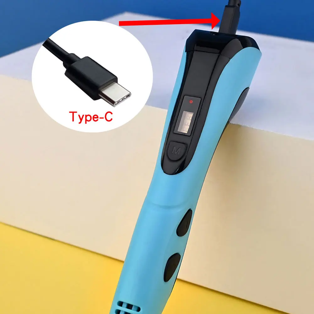 New 3D Printing Pen 3D Pen for Children with Power Adapter 50M PLA Filament Travel Case Birthday Christmas Gift for Kids