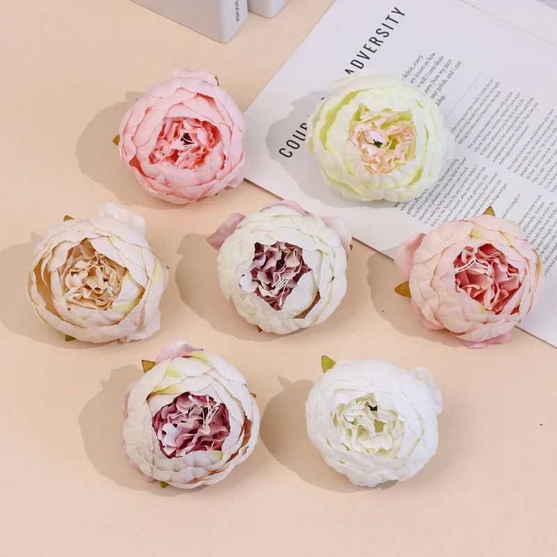 5 teile/los 10cm Hohe Qualität Pfingstrose Blume Kopf Silk Künstliche Blume Hochzeit Dekoration DIY Girlande Handwerk Flowe