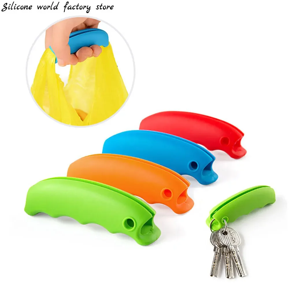 Shopping Bag Carrying Handle Tools Silicone Knob Relaxed Carry Shopping Handle Bag Clips Handler Kitchen Tools shopping handle protector