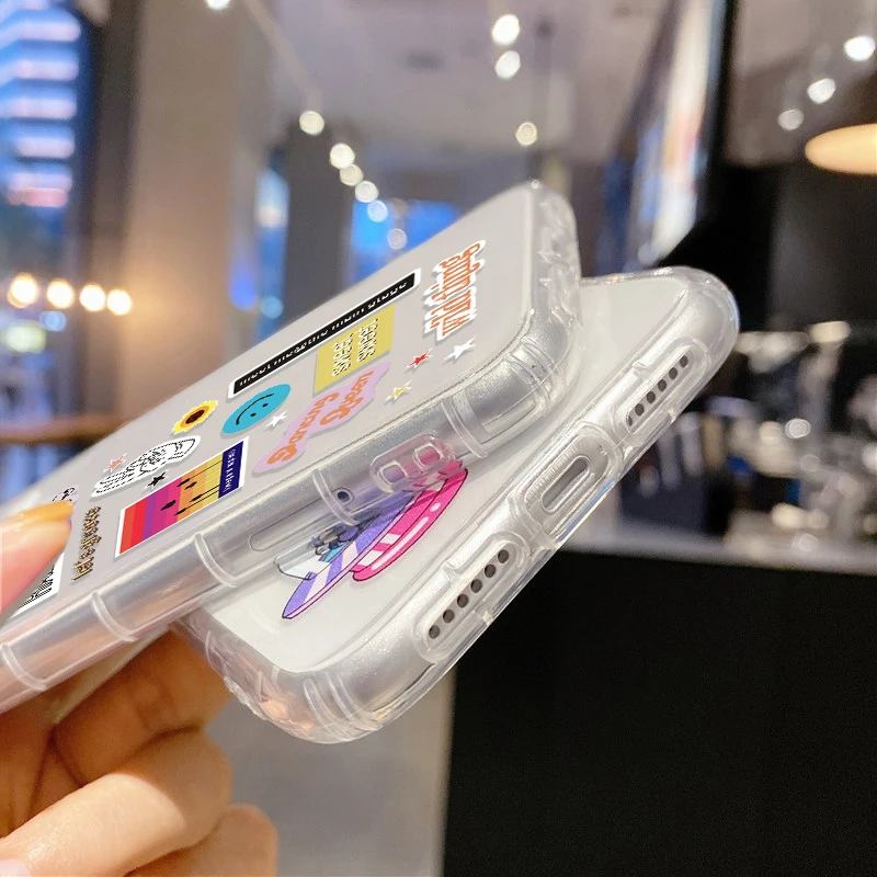 A12 Case For Samsung A51 Case Clear Funda Samsung S22 Ultra S21 A52S A32 5G 20 FE A50 A31 M31 A21S A71 A72 A13 Cute Smile Covers