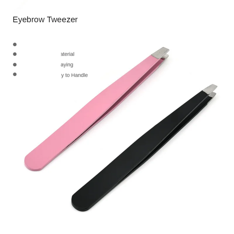 Stainless Steel Eyebrow Tweezers Face Hair Removal Eye Brow Trimmer Eyelash Clip Makeup Beauty Cosmetic Accessories Pink Black