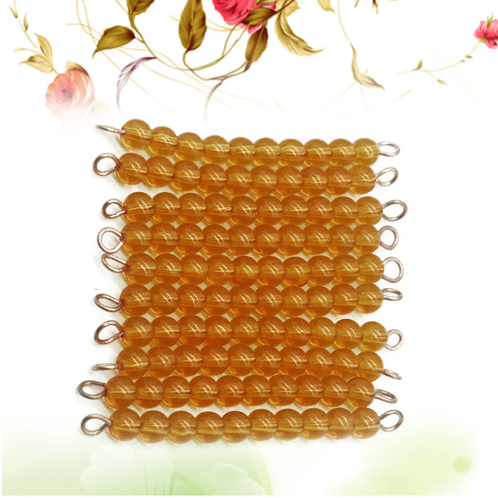 어린이를 위한 수학 비즈 체인 교육용 끈 세트 10개입, 조기 학습 교구, 숫자 1-100 세기, 손재주, 논리력 향상