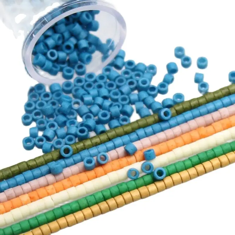 MKY Beads 2.0MM 10Grams/Tube Matte Color Frosted Glass Beads for DIY Handmade Weaving