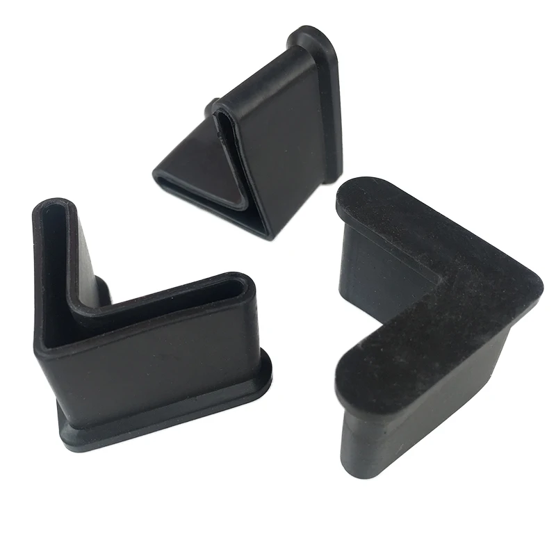 Rubber Cover L-shaped Triangle Angle Iron End Cap Socks 4pcs 25x25mm Anti Scratch Shelf Table Chair Feet Leg Pad Floor Protector Chair Leg Caps Chair Leg Protector