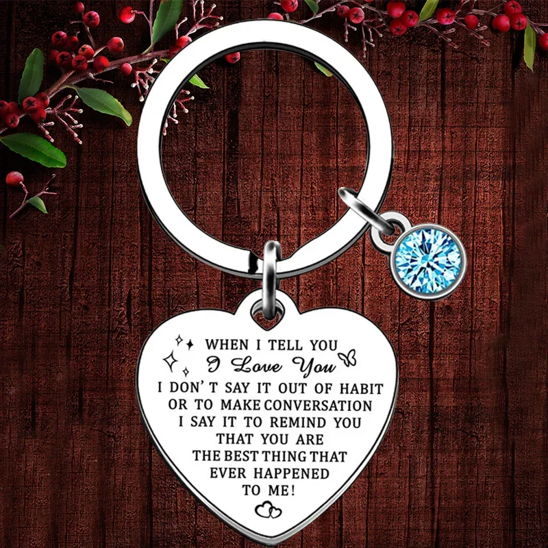 

Charm Husband Gifts Keychain I Love You Husband Boyfriend Couple Gifts Key chain Keyring Holder Valentines Day Gift Lover Gift