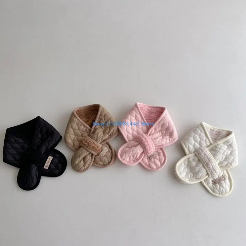 Q6RE 겨울 따뜻한 스카프 어린이 스카프 부드러운 두꺼운 목 커버 Neckerchief 어린이를위한 야외 방풍 스카프 소년 소녀