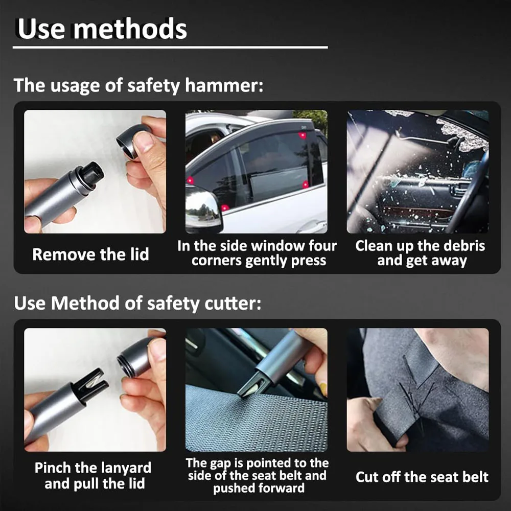 Essential Car Window Breaker: 4-in-1 Tactical Rescue Tool