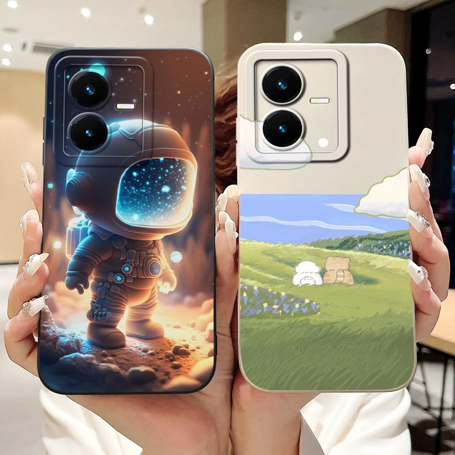 Stylish Painted Soft TPU Phone Case for Vivo Y22 Series - 6.55'' Bumper Cover