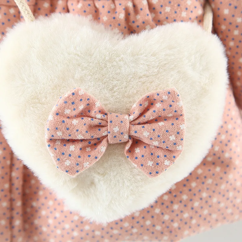 Girl's New Winter Thickened Cotton Coat Hooded Long Ears Warm Windproof Cotton Coat Jacket 9 Months-3 Year Old Cartoon Clothing