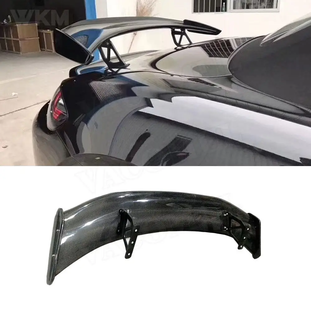 

Carbon Fiber Rear Spoiler Tail Racing GT Wings For Porsche Cayman 981 986 987 718 GT4 2016-2019 Car Boot External Decoration