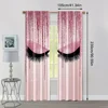 2pcs, Curtains&Window Treatment 2D print Pink eyelashes Versatile Polyester (without rod) Versatile All for Bedroom, Living 4