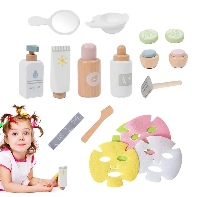 

Wooden Makeup Toy Set Wooden Kid's Beauty Salon Set Polished And Smooth Makeup Beauty Set Toy For Children Over 3 Years Old