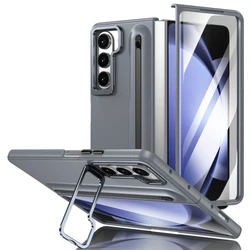 Foldable Phone Case with S Pen and Built - in Screen Protector Featuring Kickstand - Galaxy Z Fold4 (GRAY)