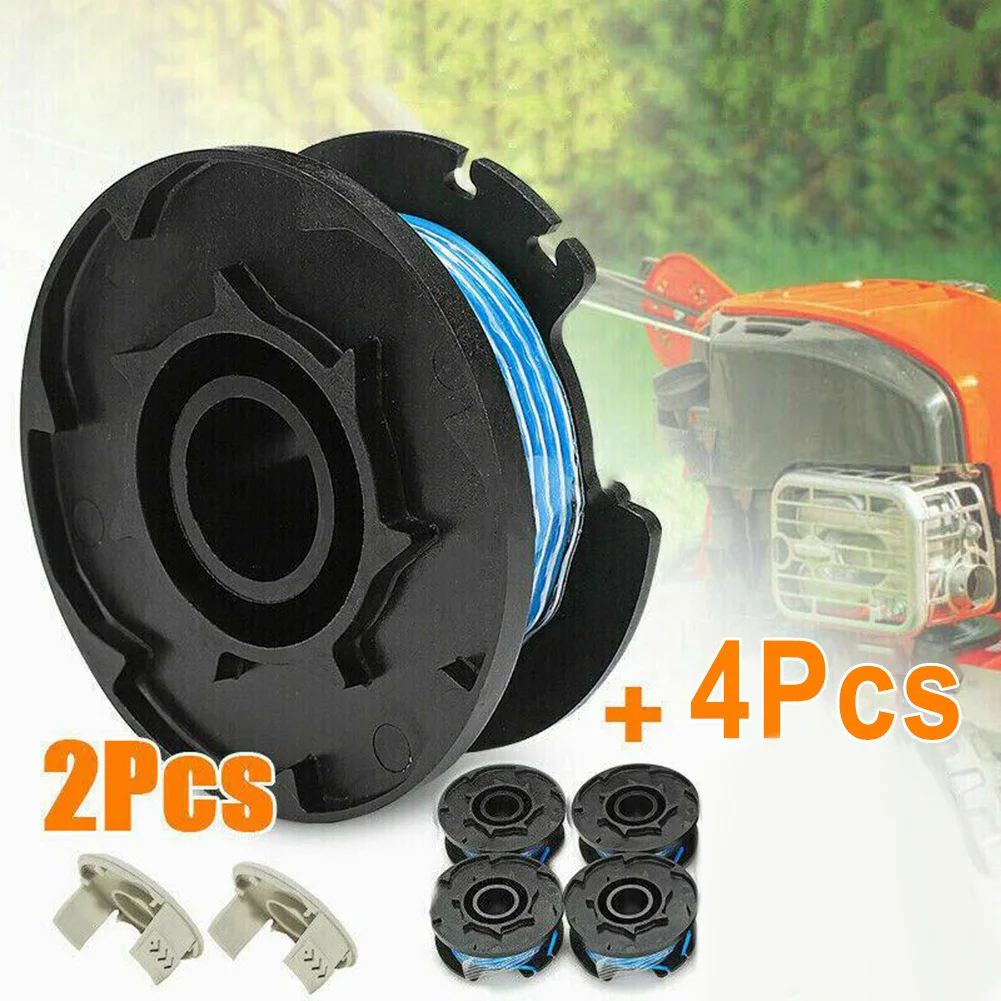 

4pcs Spare Spools + 2pcs Coil Covers Garden Power Tools Accessories Lawn Mower Replacement Parts For RY40200 RY40021 RY24200