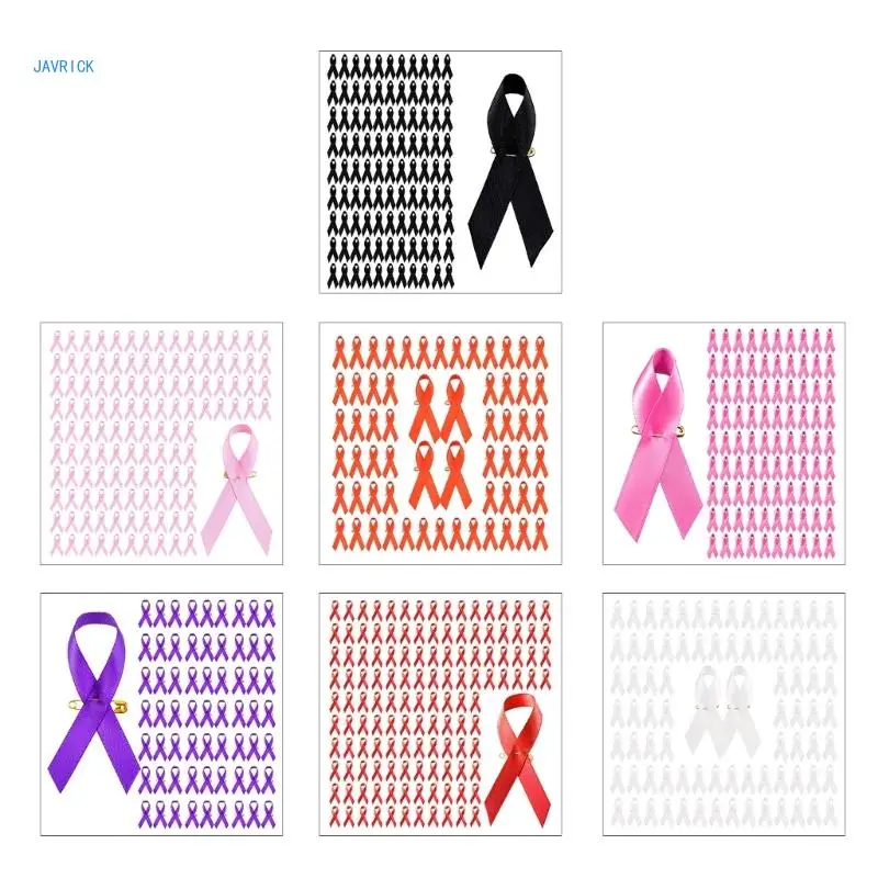 

100pc Official Ribbon Brooches Pin Breast Cancers Awareness Lapel Public Welfare