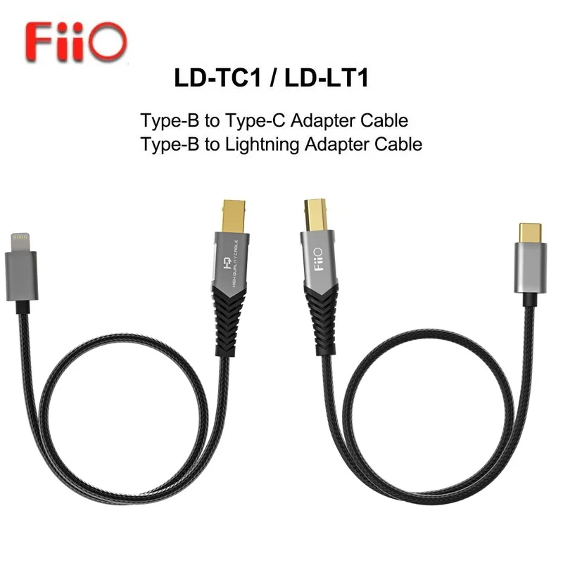 Fiio-usb type-c-ライトニングアダプターケーブル、LD-TC1、LD-LT1