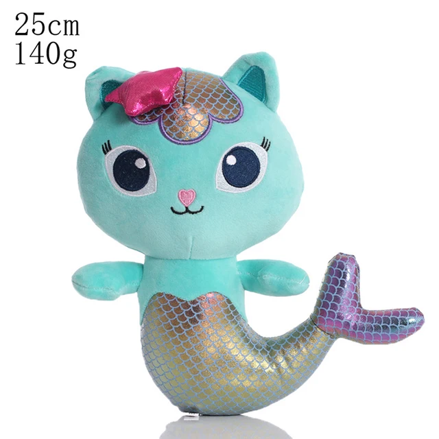 25cm Gabby Dollhouse Plush Toy Mercat Cartoon Stuffed Animals Mermaid Cat Mermaid Plushie Dolls Kids Birthday Gifts 6