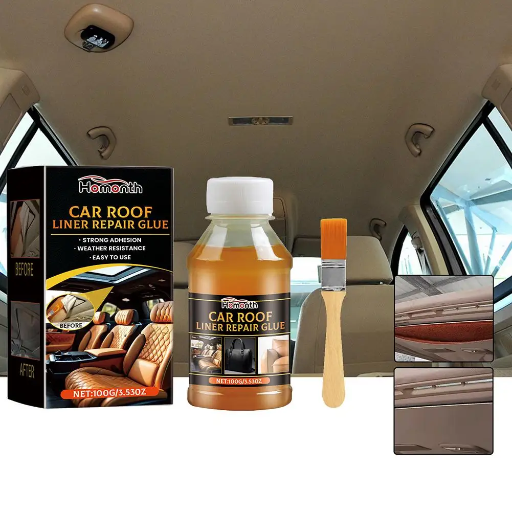 Car Headliner Fabric Glue Artificial Leather Glass Glue All-Purpose Wooden Crafts Adhesive Quick Drying Cloth Roof Repair Glue 4